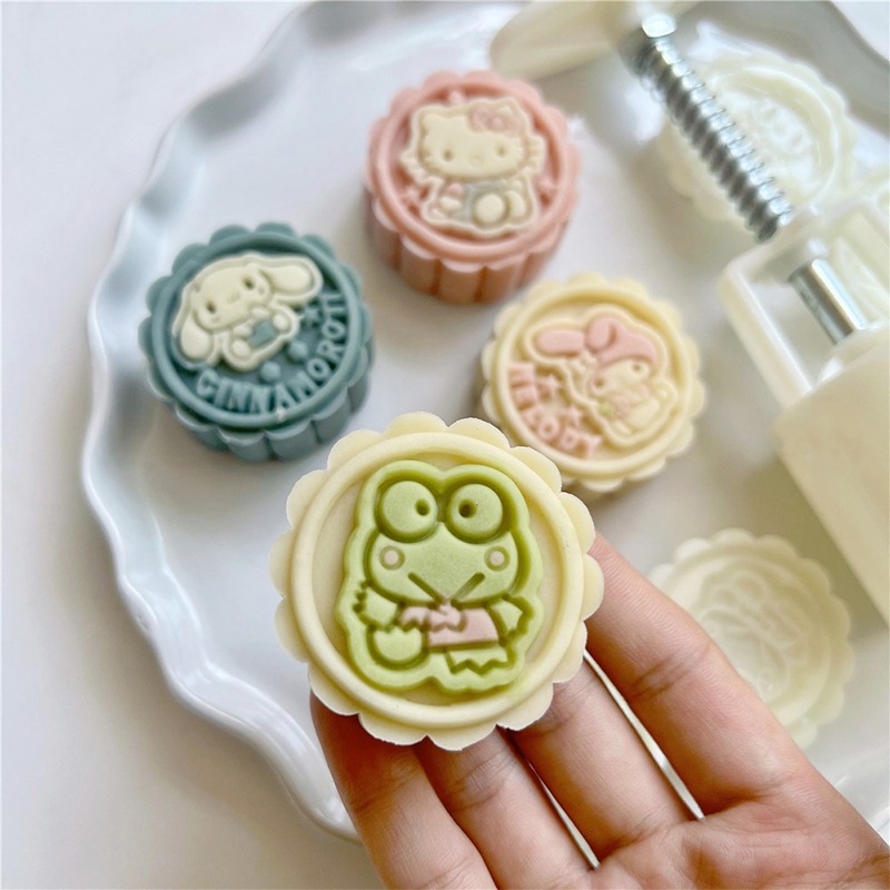 Bộ 50g Hoạt Hình Bánh Trung Thu Khuôn Bấm Chết Đậu Xanh Khuôn Bánh Áp Lực Tay Dễ Thương Khuôn Thực Phẩm Bổ Sung Thực Phẩm Bánh Ngọt Stencil