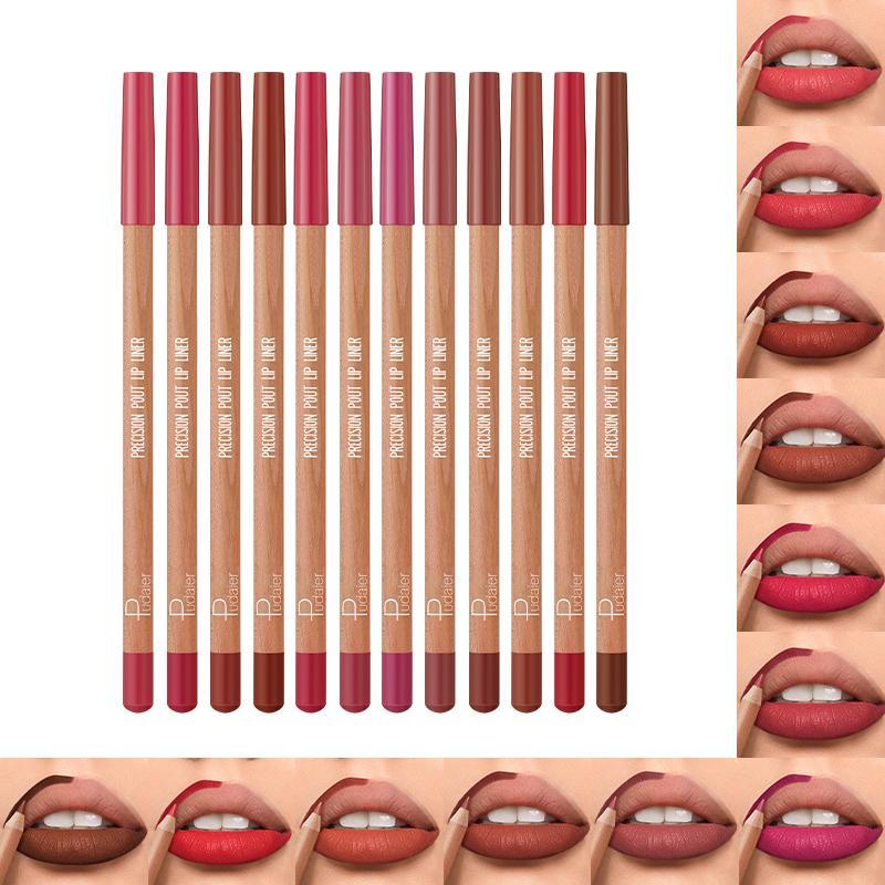 Ảnh Pudaier Creamy 12 Màu Series Lip Liner Set Matte Lipstick Chống Thấm Nước Lâu Dài Son Lót Bộ Phác Thảo Môi Trang Điểm 2