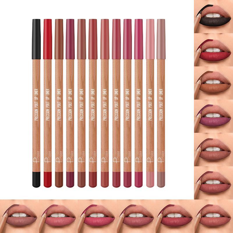 Ảnh Pudaier Creamy 12 Màu Series Lip Liner Set Matte Lipstick Chống Thấm Nước Lâu Dài Son Lót Bộ Phác Thảo Môi Trang Điểm 1
