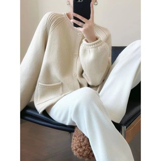 Áo len dệt kim dài tay dáng rộng thời trang Hàn Quốc mới dành cho nữ