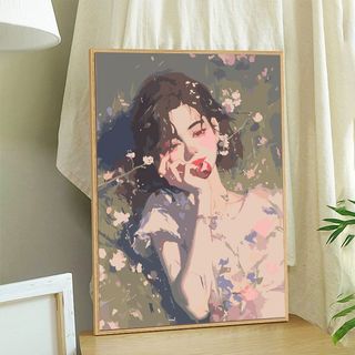 Mozi ✨40 * 50cm / 30 * 40cm Cô Gái Tự Làm Kỹ Thuật Số Tranh Sơn Dầu Sơn Màu Đầy Tranh Vẽ Tay Acrylic Tranh Sơn Dầu Trang Trí Nhà Cửa Tranh