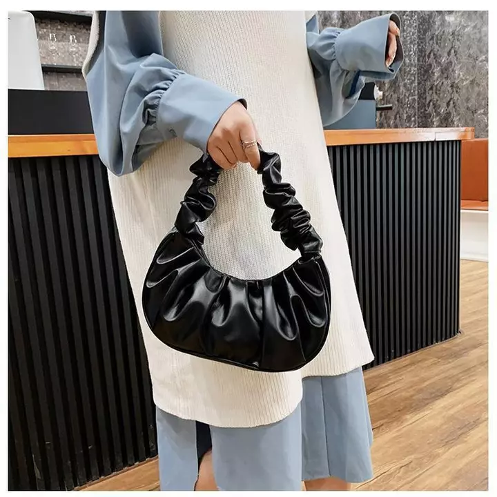 Túi xách xếp ly thời trang dành cho nữ Túi mây PU Túi giải trí Nách Túi mua sắm Túi đeo dưới cánh tay Bánh bao Túi xách nữ Túi xách tay – 2