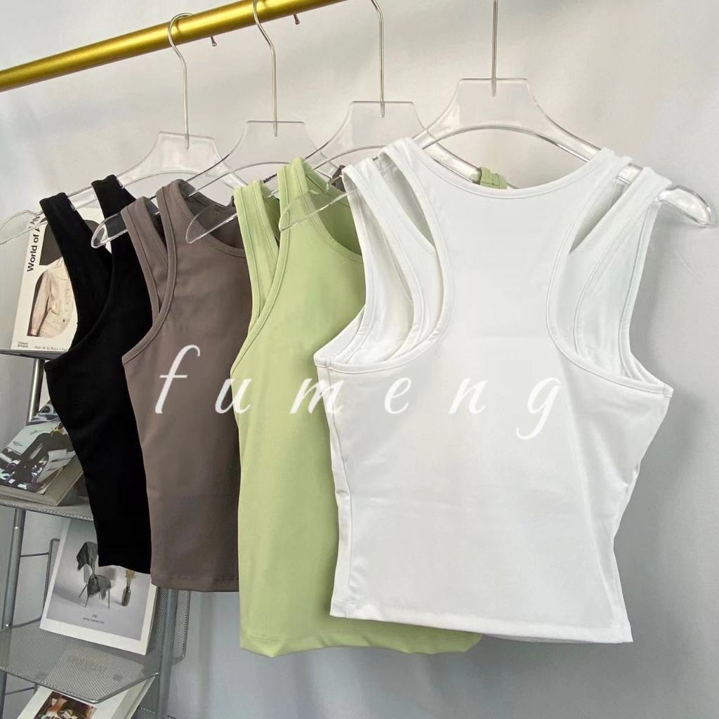 Áo ba dây đeo đôi giả thể thao không tay thể dục thể thao có đệm áo ngực có thể tháo rời