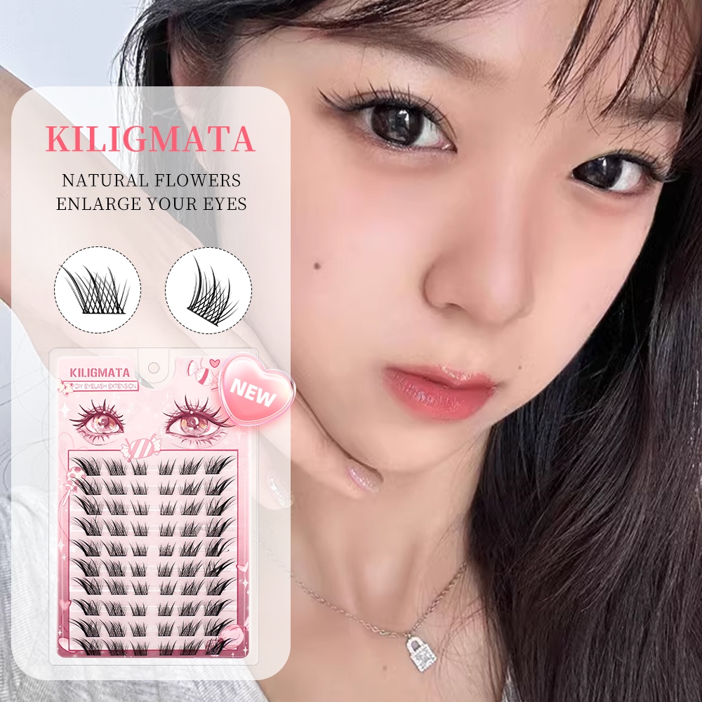KILIGMATA Lông mi giả cáo Su Daji Nhẹ Tự Nhiên Nhiều Kiểu Dáng Khác Nhau Màu Trắng Ánh Trăng Nhỏ Gọn