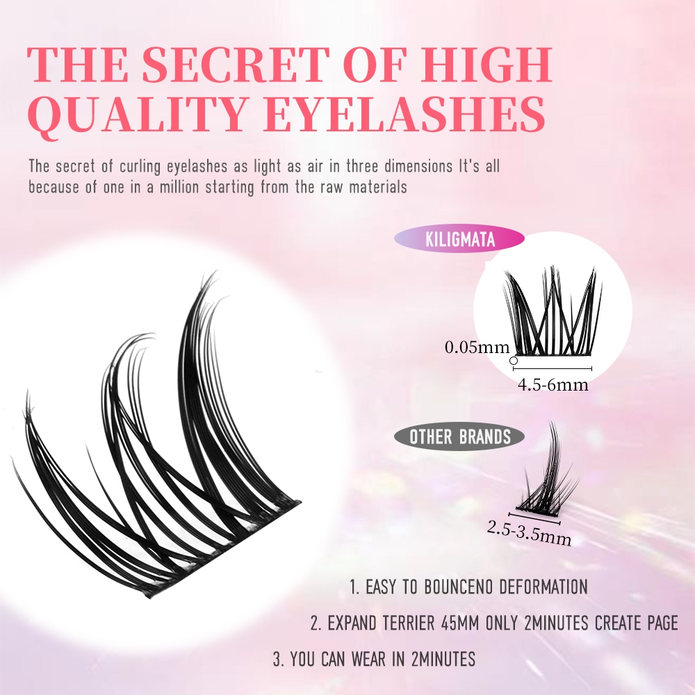Lông Mi Giả KILIGMATA 10 Hàng Dày 3d Tự Nhiên 11mm-13mm /mi giả tách sợi/mi giả tự nhiên