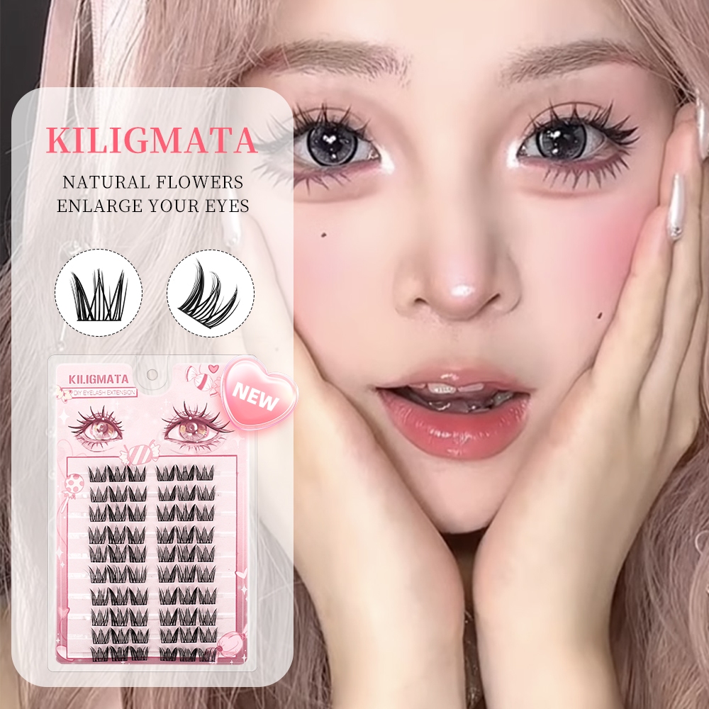 Lông Mi Giả KILIGMATA 10 Hàng Dày 3d Tự Nhiên 11mm-13mm /mi giả tách sợi/mi giả tự nhiên