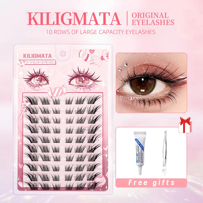 KILIGMATA Lông mi giả cáo Su Daji Nhẹ Tự Nhiên Nhiều Kiểu Dáng Khác Nhau Màu Trắng Ánh Trăng Nhỏ Gọn