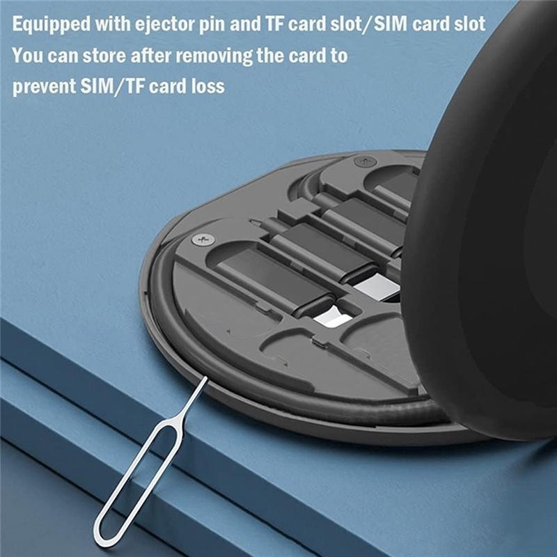 Hộp lưu trữ USB đa chức năng di động Bộ sắp xếp kỹ thuật số Cáp sạc nhanh 60w Bộ chuyển đổi loại C sang C 3 trong 1