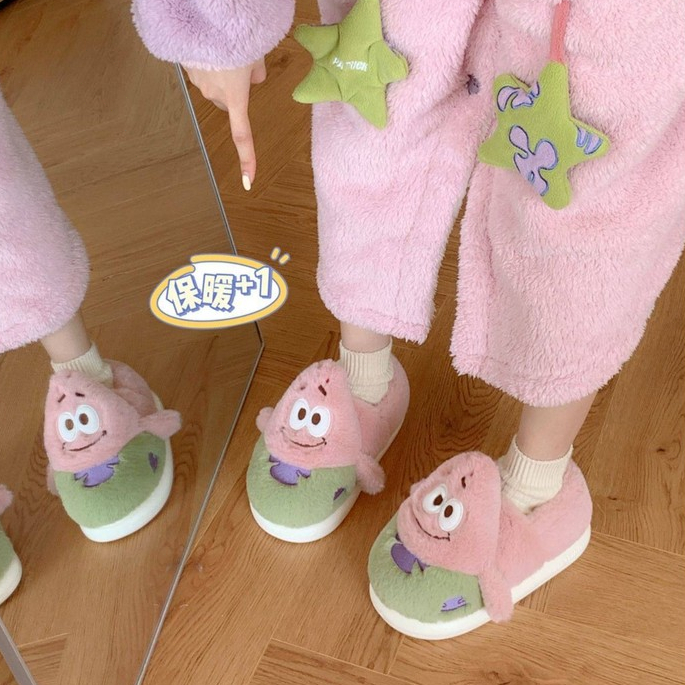 Xixitiao Dép Cotton Thời Trang Phong Cách Mới Baotou Mùa Đông Nhà Trong Nhà Sang Trọng Ấm Áp Đế Mềm Nữ