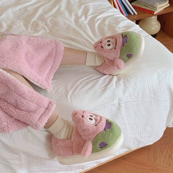 Xixitiao Dép Cotton Thời Trang Phong Cách Mới Baotou Mùa Đông Nhà Trong Nhà Sang Trọng Ấm Áp Đế Mềm Nữ