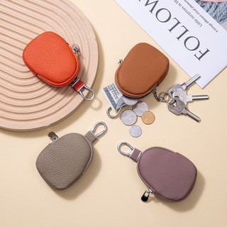 Thời Trang Mới Mini Da Chìa Khóa Nữ Ví Đựng Tiền Xu Lớp Đầu Tiên Móc Khóa Bò