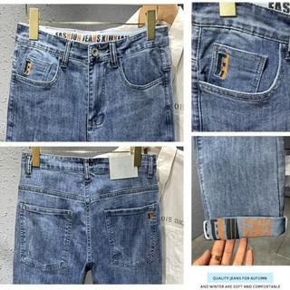 Quần jean nam ESEA dáng rộng giản dị thiết kế thương hiệu thời trang quần jean thêu mùa xuân