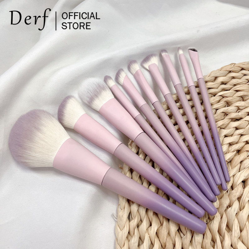Set 10 Cọ Trang Điểm Derf Chuyên Nghiệp Chất Lượng Cao