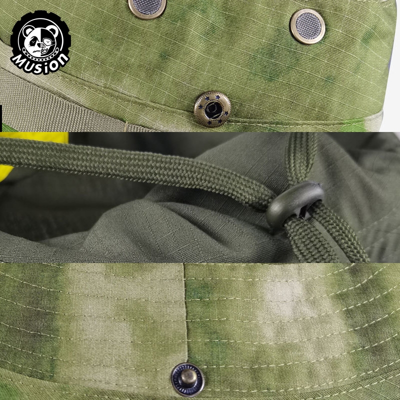 Bộ mũ Balaclava Boonie có thể gập lại Musion, Mũ câu cá chống nắng mềm mại và thoáng khí, Mũ chống nắng viền rộng để săn bắn và câu cá ngoài trời