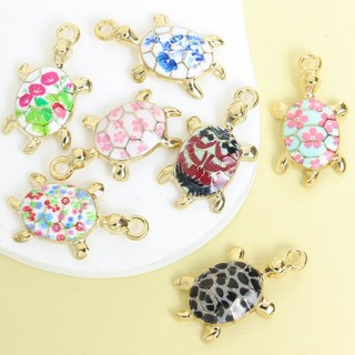 10 Chiếc Sáng Tạo 3D In Hình Rùa Biển Men Quyến Rũ, Hình Rùa Đầy Màu Sắc Dễ Thương Hình Dạng Nhỏ Giọt Dầu Hợp Kim Mặt Dây Chuyền Cho DIY Phong Cách Biển Dây Chuyền, Vòng Tay, Bông Tai, Móc Khóa Và Hơn Thế nữa