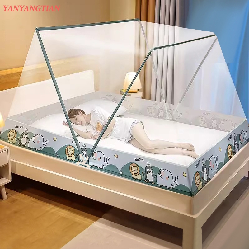 YANYANGTIAN màn chống muỗi Màn chụp tự bung xếp Lưới chống muỗi gấp Cài đặt miễn phí Lưới chống