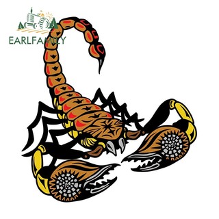 EARLFAMILY 13cm Bọ Cạp Hình Xăm Graffiti Xe Dán Xe Tải Kính Chắn Gió Xe Máy Decal Vinyl Chống Thấm Nước Thích Hợp Cho Mọi Bề Mặt Sạch Bằng Và Mịn