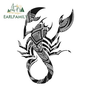 EARLFAMILY 13cm Bọ Cạp Hình Xăm Graffiti Xe Dán Xe Tải Kính Chắn Gió Xe Máy Decal Vinyl Chống Thấm Nước Thích Hợp Cho Mọi Bề Mặt Sạch Bằng Và Mịn