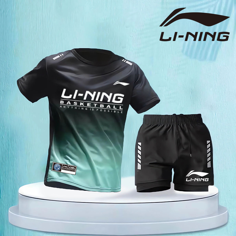 Li Ning Thể Thao Phù Hợp Với Nam Nữ Trẻ Em Quần Áo Thể Dục Chạy Bộ Sáng Chạy Bộ Phù Hợp Với Đi Xe Đạp Phòng Tập Luyện Chặt Speedo Mùa Hè Băng Lụa Thể Thao