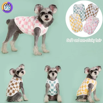 【DoDo】Quần áo mùa thu đông cho chó, Quần áo kẻ sọc sang trọng, Áo Vest dày nhung đôi, Áo Vest nhung mèo Plus, Áo Vest, Quần áo kéo thú cưng
