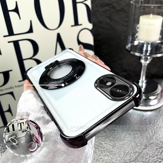 Ốp Lưng Cho OPPO A18 A38 A17 Mạ Điện Bốn Góc Chống Rơi Thiết Kế ốp Lưng Điện Thoại Silicon TPU Mềm ốp Lưng Giá Đỡ Miễn Phí