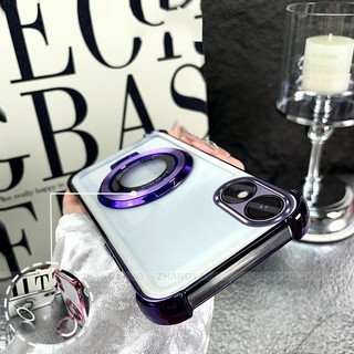 Ốp Lưng Cho OPPO A18 A38 A17 Mạ Điện Bốn Góc Chống Rơi Thiết Kế ốp Lưng Điện Thoại Silicon TPU Mềm ốp Lưng Giá Đỡ Miễn Phí