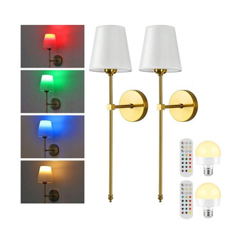 AIMI Đèn Tường Không Dây Cứng Chạy Bằng Pin Với Rgb Bóng Đèn Đổi Màu Nhà Đèn Trang Trí Phòng Khách Phòng Ngủ Tối Giản Sconce