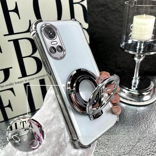 Ốp Lưng Cho OPPO RENO 10 5G RENO 10 Pro 5G Mạ Điện Bốn Góc Chống Rơi Thiết Kế Vỏ Điện Thoại Silicon TPU Mềm Vỏ Giá Đỡ Miễn Phí