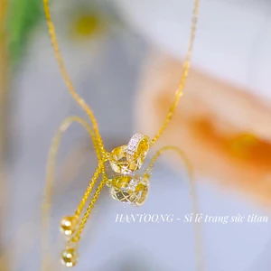 Dây chuyền nữ chất liệu titan mặt dây thiết kế đính đá pha lê cao cấp thời trang tao nhã
