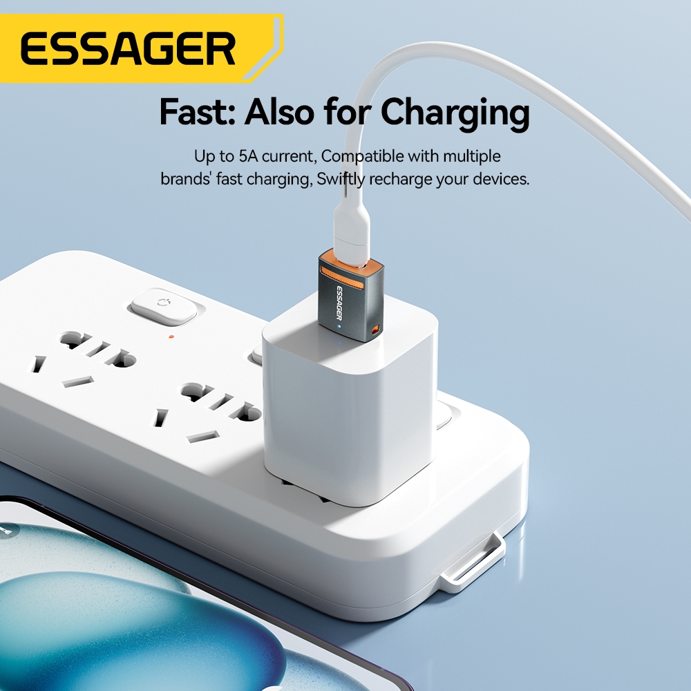 Ảnh Essager 3A type c / micro / USB / L Adapter 5Gbps Truyền Tốc Độ Cao Để Sạc & Truyền Dữ Liệu 2