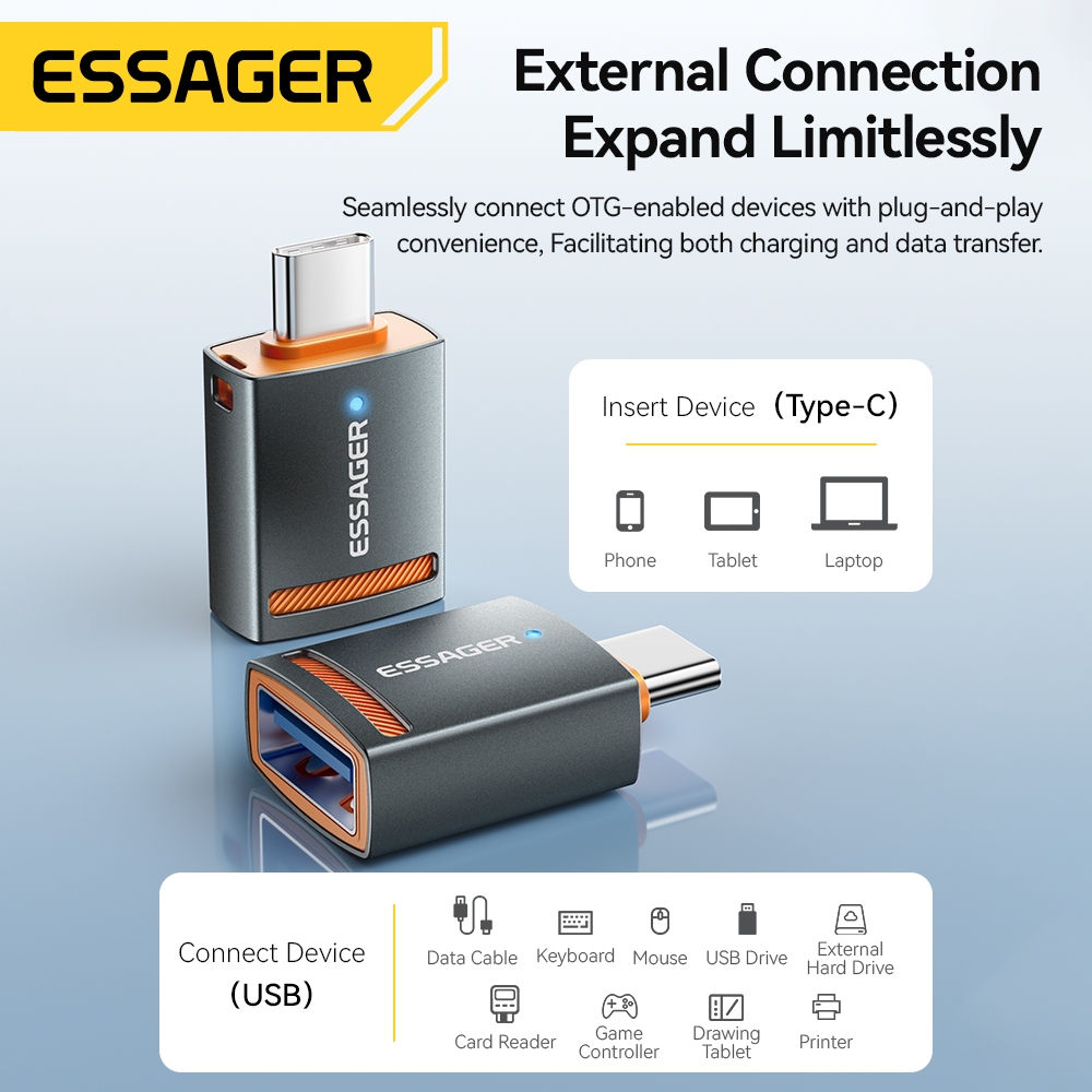Ảnh Essager 3A type c / micro / USB / L Adapter 5Gbps Truyền Tốc Độ Cao Để Sạc & Truyền Dữ Liệu 1