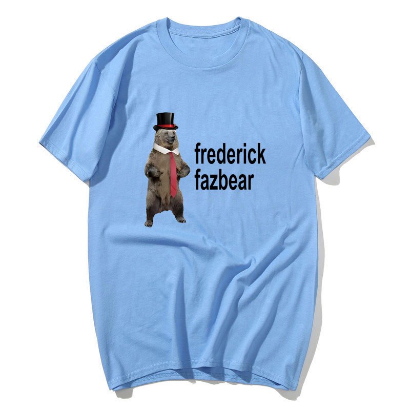 Frederick Fazbear The Fancy Bear Fnaf Tee Áo Nam Nữ Ngộ nghĩnh Meme Quần Áo Áo Áo Cotton Nguyên Chất Quá Khổ Áo Thun Tay Ngắn