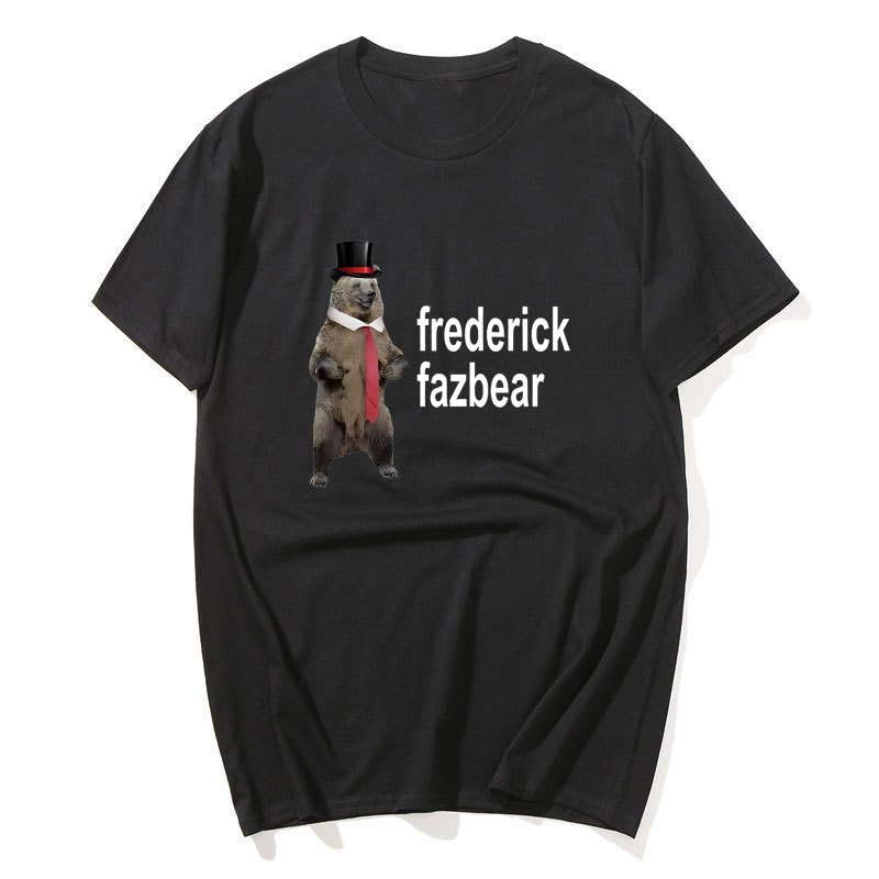 Frederick Fazbear The Fancy Bear Fnaf Tee Áo Nam Nữ Ngộ nghĩnh Meme Quần Áo Áo Áo Cotton Nguyên Chất Quá Khổ Áo Thun Tay Ngắn