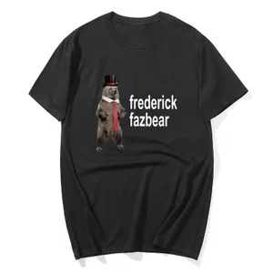 Frederick Fazbear The Fancy Bear Fnaf Tee Áo Nam Nữ Ngộ nghĩnh Meme Quần Áo Áo Áo Cotton Nguyên Chất Quá Khổ Áo Thun Tay Ngắn