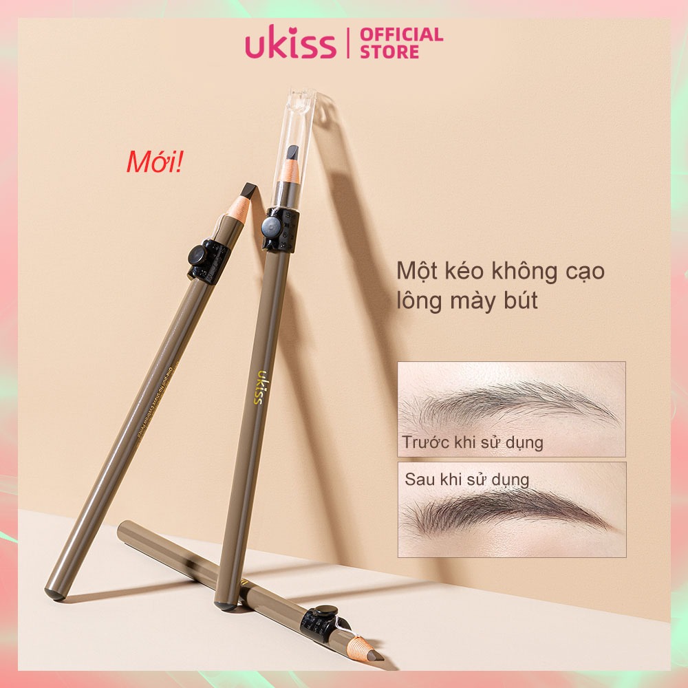 Ukiss Một kéo không cạo lông mày bút Chống thấm nước lâu dài （3,8g / 3,5g）