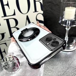 Ốp Lưng Cho OPPO RENO 7Z 5G RENO 8Z 5G Mạ Điện Bốn Góc Chống Rơi Thiết Kế Vỏ Điện Thoại Silicon TPU Mềm Vỏ Giá Đỡ Miễn Phí