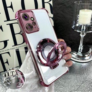 Ốp Lưng Cho Redmi Note 12 4G Mạ Điện Bốn Góc Chống Rơi Thiết Kế Vỏ Điện Thoại Silicon TPU Mềm Vỏ Giá Đỡ Miễn Phí