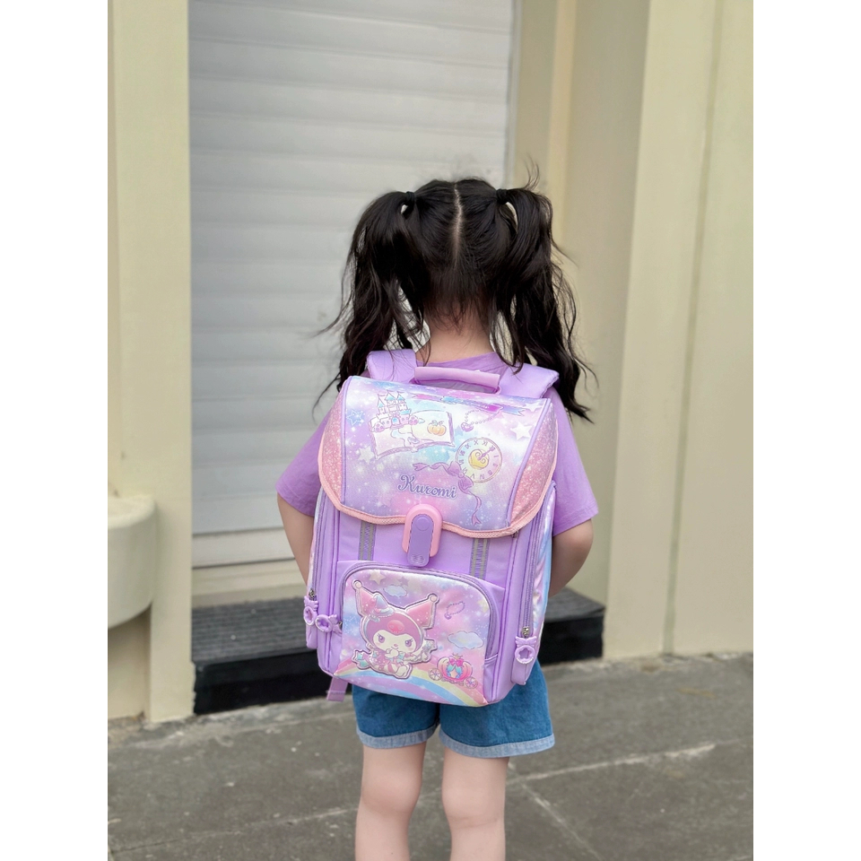 【Sanrio Chính Hãng】Ba Lô Kuromi Bảo Vệ Cột Sống - Nhẹ Nhẹ Chống Thấm Nước Dành Cho Học Sinh Tiểu Học Lớp 1-6
