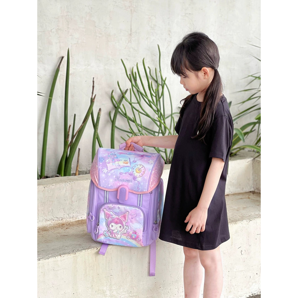 【Sanrio Chính Hãng】Ba Lô Kuromi Bảo Vệ Cột Sống - Nhẹ Nhẹ Chống Thấm Nước Dành Cho Học Sinh Tiểu Học Lớp 1-6