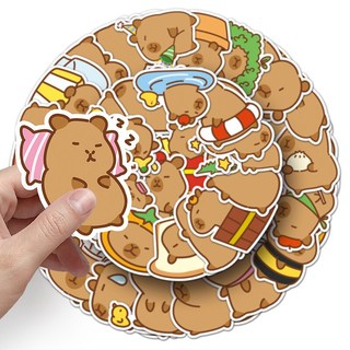 51 Chiếc Q Phiên Bản Capybara Miếng Dán Hoạt Hình Graffiti Mẫu Giáo Bé Trai Bé Gái Phần Thưởng Miếng Dán