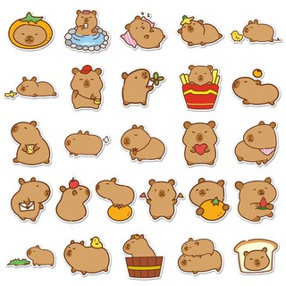 51 Chiếc Q Phiên Bản Capybara Miếng Dán Hoạt Hình Graffiti Mẫu Giáo Bé Trai Bé Gái Phần Thưởng Miếng Dán