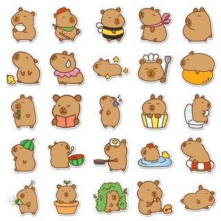 51 Chiếc Q Phiên Bản Capybara Miếng Dán Hoạt Hình Graffiti Mẫu Giáo Bé Trai Bé Gái Phần Thưởng Miếng Dán