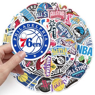 Bộ 50 Bóng Rổ NBA Thể Thao Miếng Dán Gói Hành Lý Xe Máy Nhật Ký DIY Decal Graffiti Miếng Dán