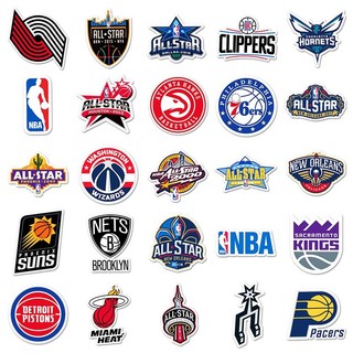 Bộ 50 Bóng Rổ NBA Thể Thao Miếng Dán Gói Hành Lý Xe Máy Nhật Ký DIY Decal Graffiti Miếng Dán