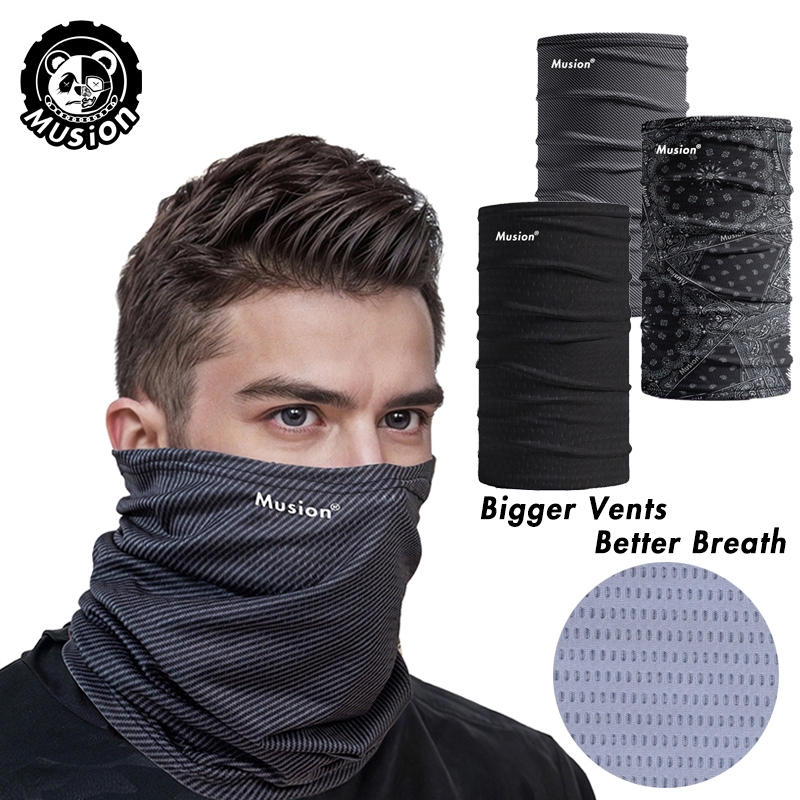 Musion Thoáng Khí Xe Máy Mặt nạ Nhanh Khô Lưới Bandana Chống Bụi UV Đầu Khăn Cho Nam M Vải Mát Chống Nắng Thoáng Khí Rider Cho Ngoài Trời