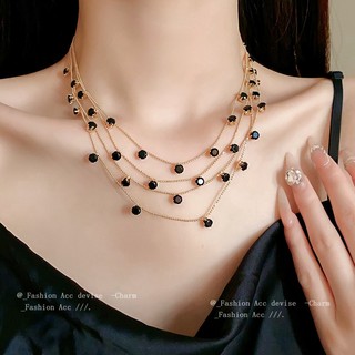 Châu Âu và Mỹ zircon tròn nhiều lớp vòng cổ cảm giác cao cấp nhẹ sang trọng hình học xương đòn chuỗi cổ điển cá tính thời trang bán buôn