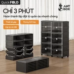 Tủ Đựng Giày Màu Đen 🔥ANTBOX 2 Hàng 10 Lớp 40 Đôi Lắp Đặt Di Động Có Thể Xếp Chồng Lên Nhau Ổn Định Mạnh Mẽ Giá Để Giày Cửa Từ Tính (Có Bánh Xe) — ảnh 2