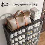 Tủ Đựng Giày Màu Đen 🔥ANTBOX 2 Hàng 10 Lớp 40 Đôi Lắp Đặt Di Động Có Thể Xếp Chồng Lên Nhau Ổn Định Mạnh Mẽ Giá Để Giày Cửa Từ Tính (Có Bánh Xe) — ảnh 3