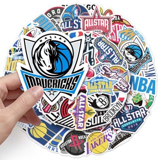 Bộ 50 Bóng Rổ NBA Thể Thao Miếng Dán Gói Hành Lý Xe Máy Nhật Ký DIY Decal Graffiti Miếng Dán