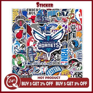 Bộ 50 Bóng Rổ NBA Thể Thao Miếng Dán Gói Hành Lý Xe Máy Nhật Ký DIY Decal Graffiti Miếng Dán